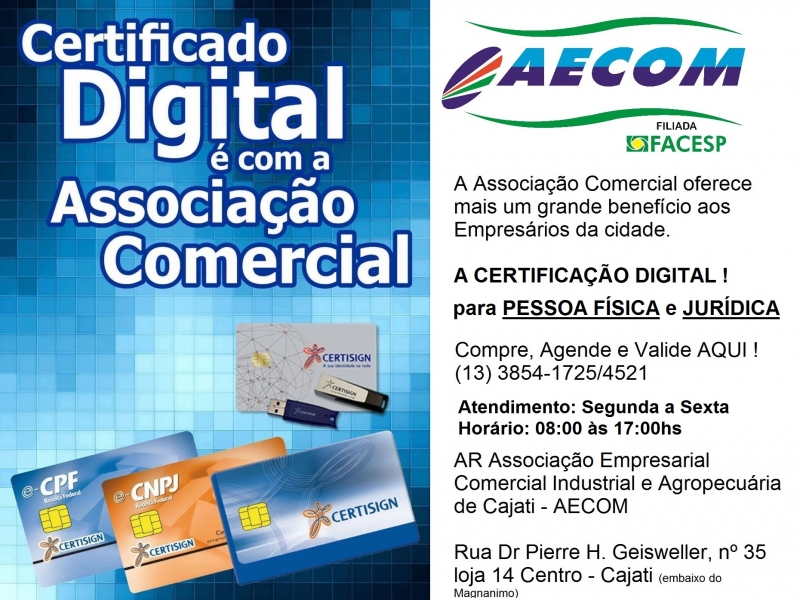 Notícia: Certificado Digital agora em Cajati